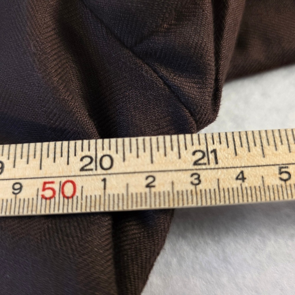 Talbots Brown Irish Linen Blend Blazer Jacket Women 14 Herringbone 2-Button - Picture 5 of 6